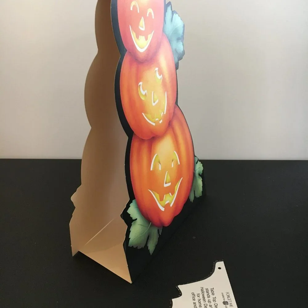 Halloween Decoration ONE Vintage Standing Die Cut Pumpkins American Greetings